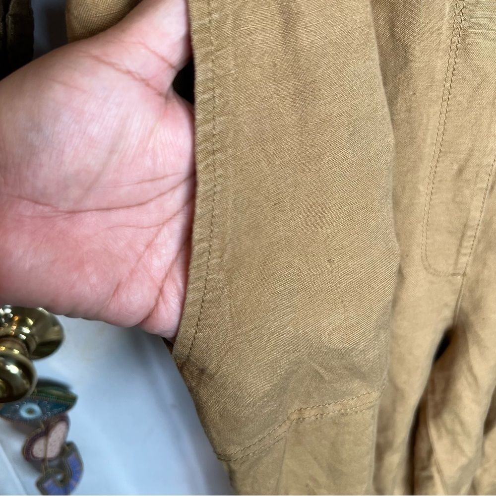 Ann Taylor LOFT Linen Blend Jumpsuit Size large Cargo Military Style - Picture 4 of 11